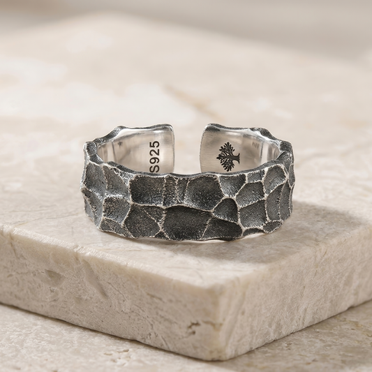RAW EARTH RING - 925 STERLING SILVER